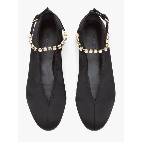 J W Anderson Ballerina Shoes With Crystals Size 38 US 8 Black $890 - Picture 16 of 16